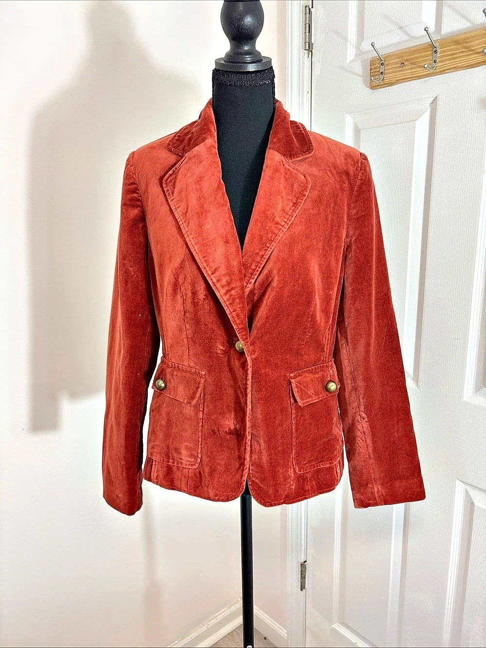 Judith Hart Velvet Blazer Size 12P in Red